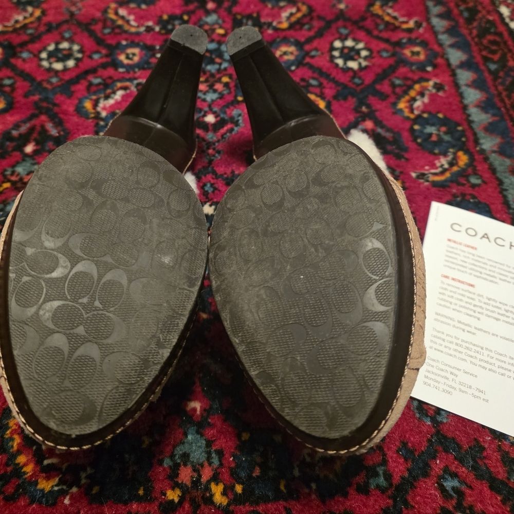 COACH - Suede Leather Faux Fur Clog Heels - Perfect For Winter! - Picture 5 of 7